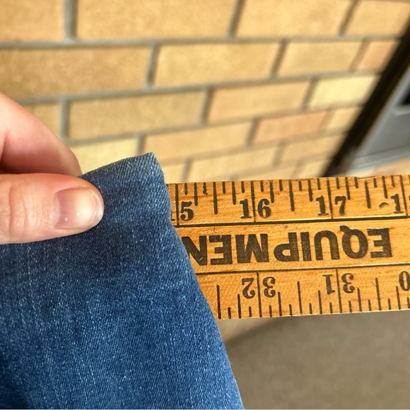 Free People Two Tone Color Block Blue Modern Femme Denim Mini Skirt Size 8 - Picture 7 of 9